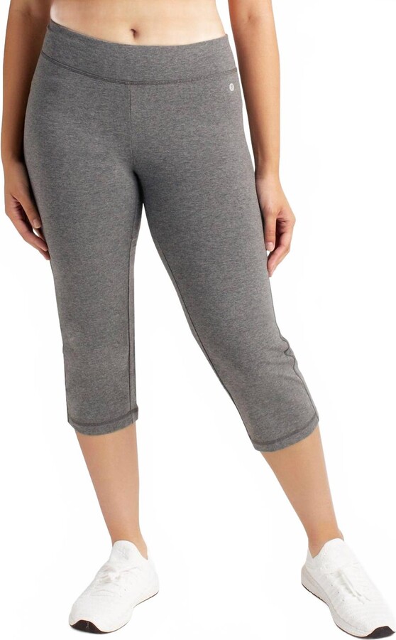 Danskin Everyday Basic Capri Pants In Charcoal Grey Heather