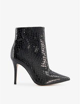 Thumbnail for your product : Dune Octane stiletto reptile-embossed leather ankle boots