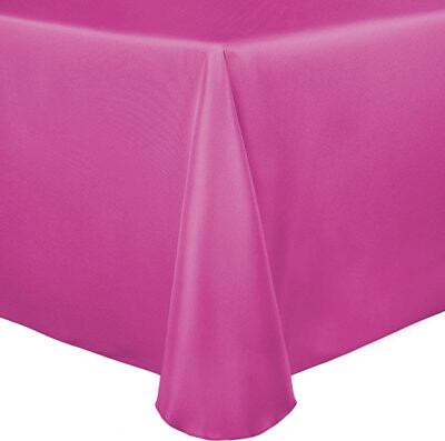 Ultimate Textile -10 Pack- Bridal Satin 108 X 132-Inch Oval Tablecloth, Rose Pink