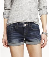 Thumbnail for your product : Express 2 1/2 Inch Rolled Denim Shorts