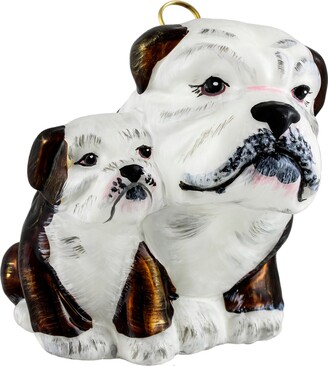 Joy To The World Bulldog Mother with Puppy- Brown & White..