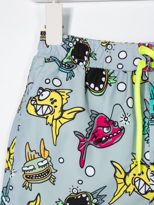 Stella McCartney Kids Fish Print Swimming Shorts