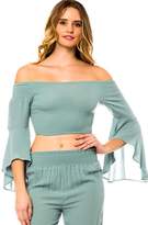 Thumbnail for your product : Love Tree Lovetree Ruffle Sleeves Off-Shoulder