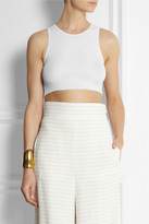 Thumbnail for your product : Calvin Klein Collection Lenard cropped ribbed wool-blend jersey top