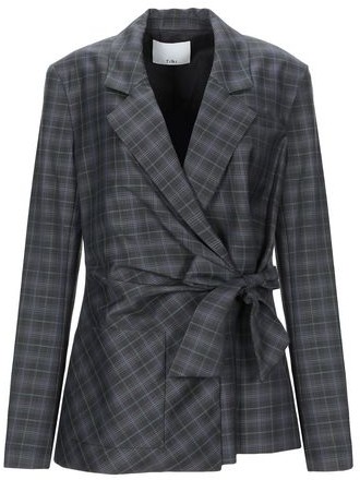tibi marvel plaid wrap jacket