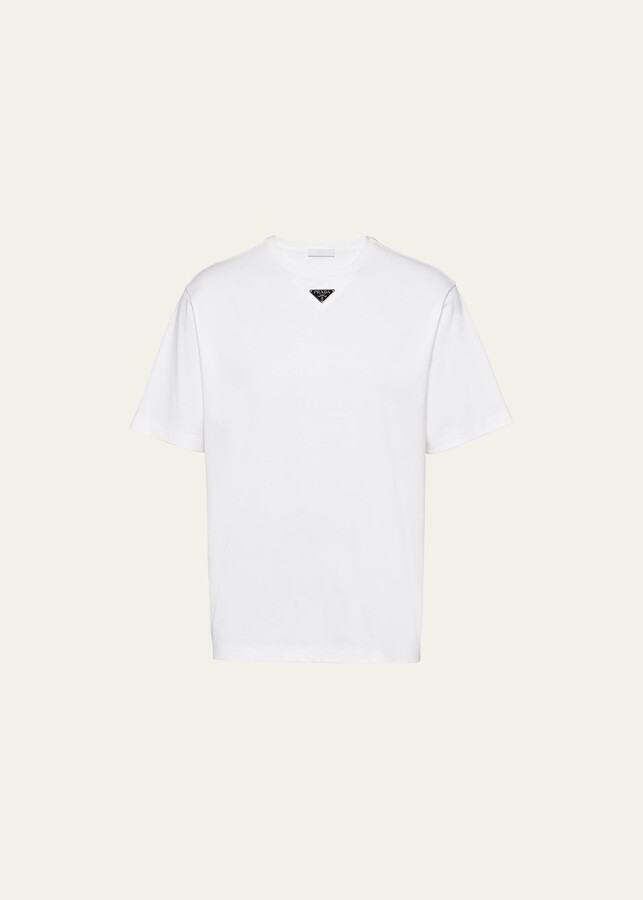 Prada Men's Jersey Triangle Logo T-Shirt - ShopStyle
