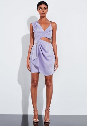 missguided purple satin dress