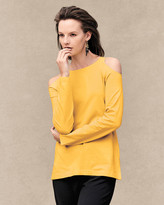 Thumbnail for your product : Joan Vass Cold-Shoulder Long-Sleeve Top