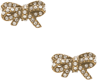Marc Jacobs Pave Twisted Bow Stud Earrings