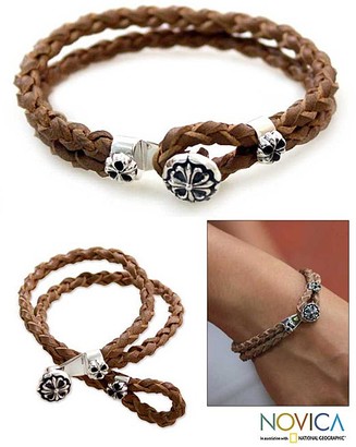 Handmade Silver And Leather Bracelets RM1316-18