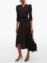 Thumbnail for your product : Isabel Marant Albi Gathered Silk-satin Dress - Womens - Black