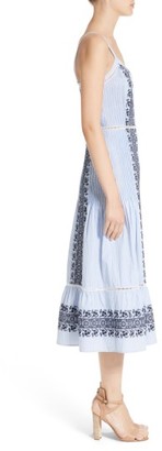 Veronica Beard Women's Joni Embroidered Cotton Midi Dress