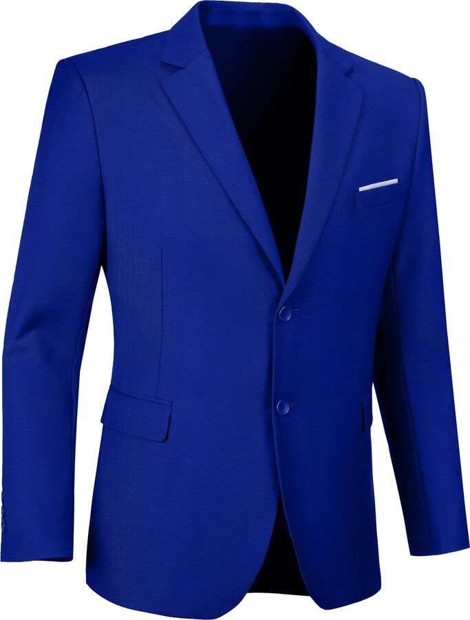 Lynerun Men Casual Sport Coat Solid Button Men's Casual Suit