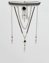 Thumbnail for your product : ASOS Studded Multirow Bolo Choker Necklace