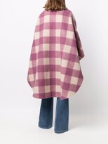Thumbnail for your product : Etoile Isabel Marant Check-Print Ribbed Collar Poncho