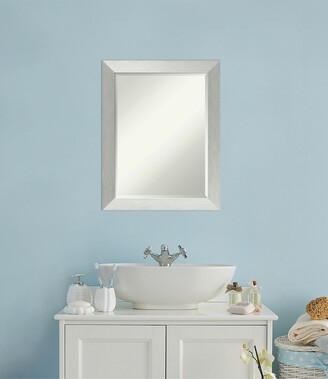 Amanti Art Brushed Sterling 22x28 Bathroom Mirror