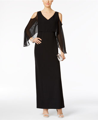 Connected Cape A-Line Gown