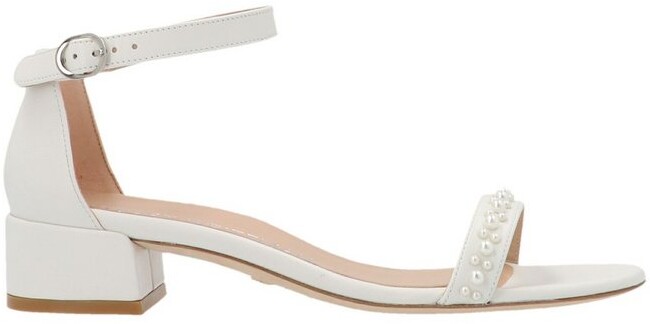 white leather ankle strap sandals