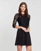 Thumbnail for your product : Dorothy Perkins 3/4 Sleeve Lace Top Skater Dress