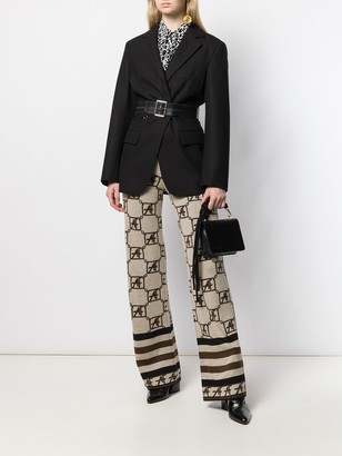 Alberta Ferretti Geometric Pattern Knitted Trousers