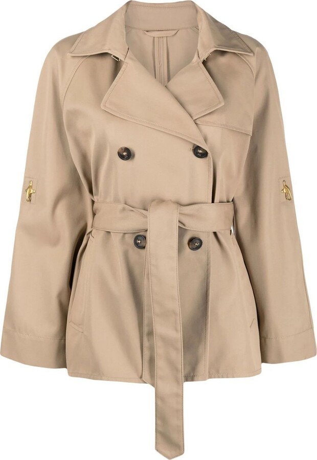 Fay Double-breasted Short Trench Coat - ShopStyle