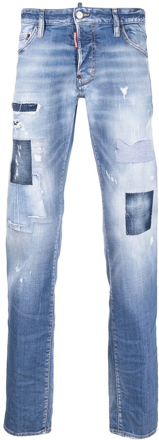 DSQUARED2 Distressed Stonewashed Bootcut Jeans - ShopStyle