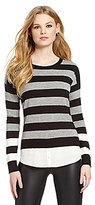 Thumbnail for your product : Kensie Striped Faux-Layered Sweater