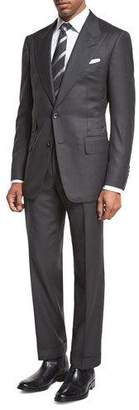 Tom Ford Windsor Base Birdseye Two-Piece Suit, Charcoal