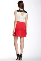 Thumbnail for your product : Romeo & Juliet Couture Sleeveless Faux Leather Yoke Colorblock Dress