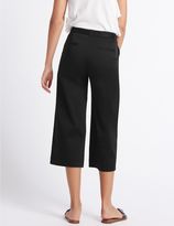 Thumbnail for your product : Marks and Spencer Cotton Rich Cropped Wide Leg Trousers
