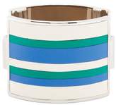 Thumbnail for your product : Marni Striped Leather Cuff - Womens - Blue