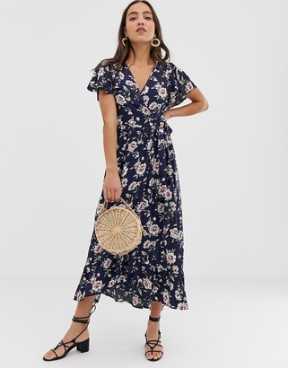 Band of Gypsies Band Of floral print wrap maxi dress