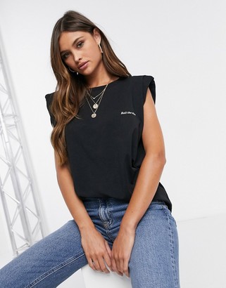 ASOS DESIGN shoulder pad tee with roll the dice