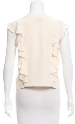 Madison Marcus Silk Ruffle-Trimmed Top