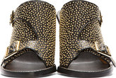 Thumbnail for your product : Chloé Black & Gold Studded Heeled Sandals