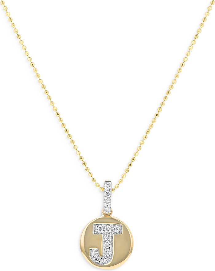Bloomingdale's Fine Collection Diamond Accent Initial Pendant Necklaces in 14K Yellow Gold 0.05-0.10 tcw