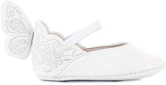 Sophia Webster Chiara Tonal Embroidered Leather Butterfly-Wing Flats, Baby