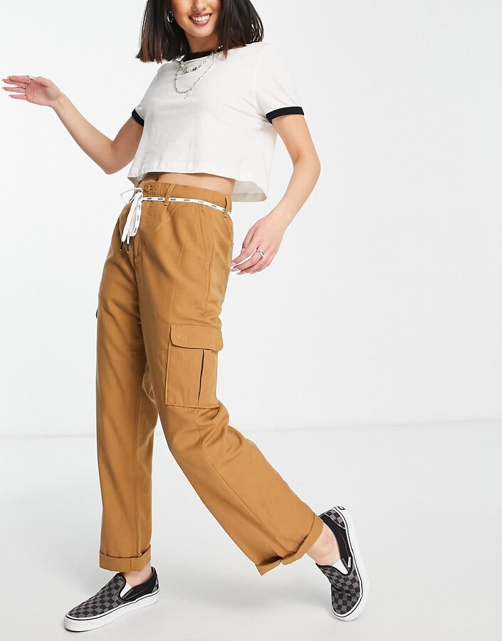 Vans Shoe Lace Cargo trousers in brown - ShopStyle