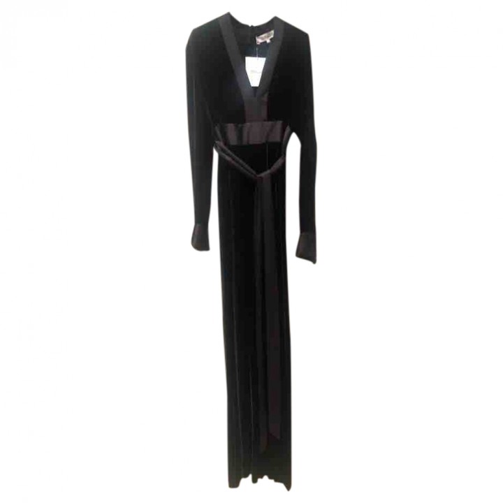 dvf black velvet jumpsuit