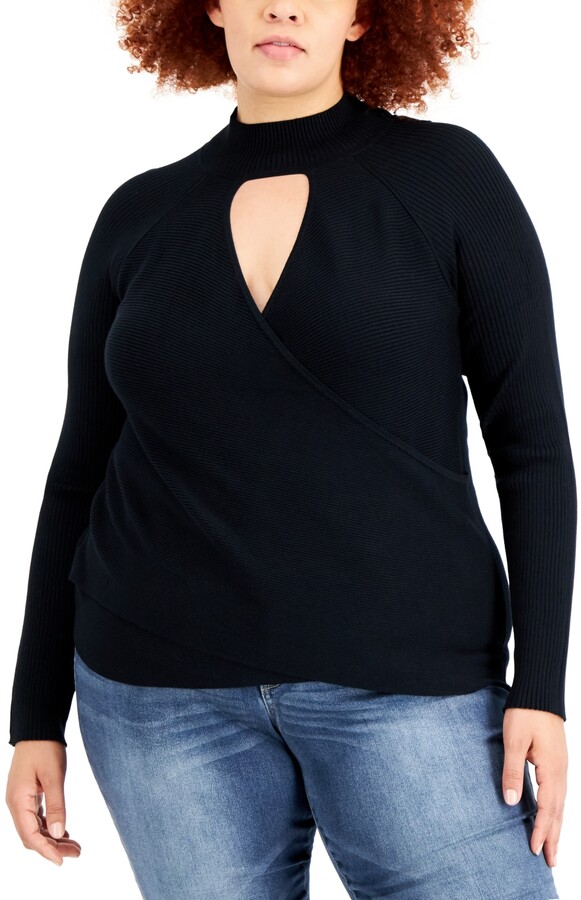 plus size wrap sweater