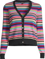 Thumbnail for your product : Minnie Rose Weekend Striped Cotton Cardigan