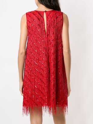 Emporio Armani Fringed Shift Silk Dress