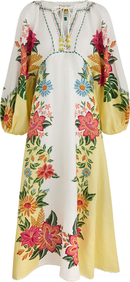 Farm Rio Bloom Garden Printed Linen Maxi Dress