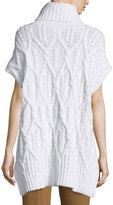 Thumbnail for your product : Theory Boseley C Auroral Cable-Knit Short-Sleeve Sweater, Ivory