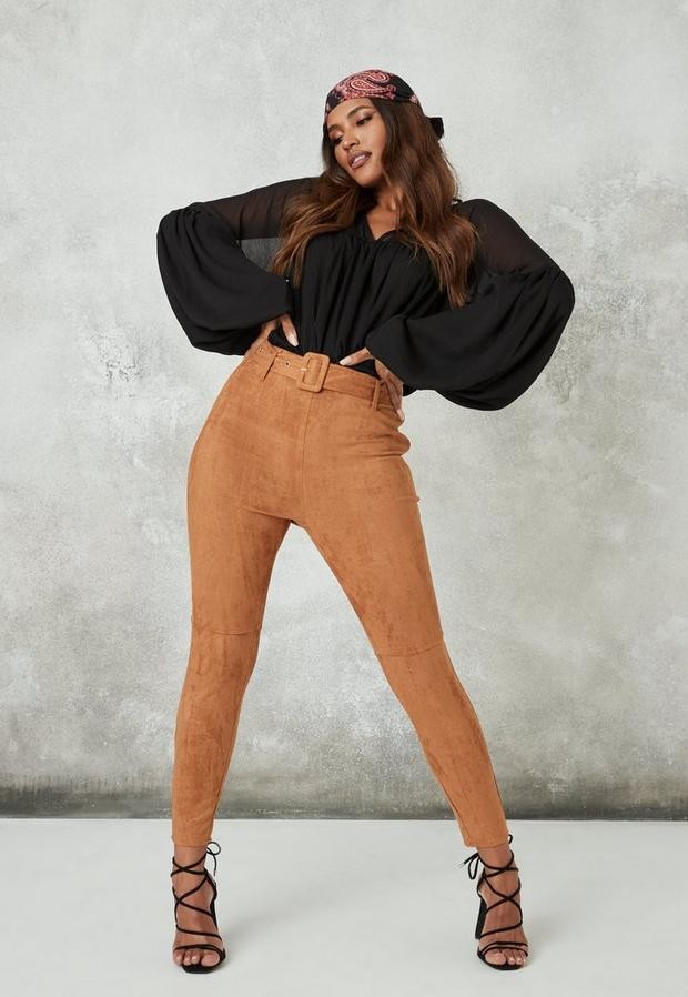 tan suede trousers