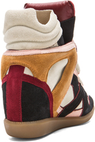 Thumbnail for your product : Isabel Marant Wila Over Basket Calfskin Velvet Leather Sneakers