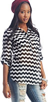 Thumbnail for your product : Wet Seal Chevron 3/4-Sleeve Popover Top