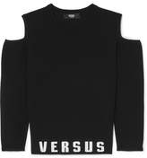 Versus Versace - Cold-shoulder Printed Stretch-jersey Top - Black