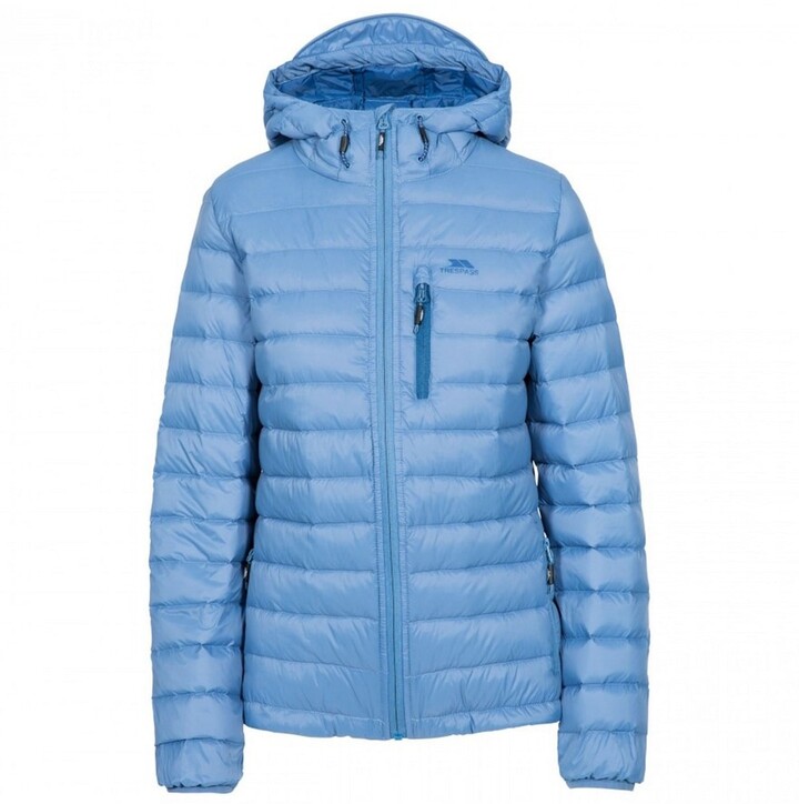 Trespass Backspin Girls Blue Denim Effect Padded Waterproof Ski Jacket 