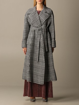 M Missoni Wool Metallic Jacquard-knit Coat in Black Womens Clothing Coats Long coats and winter coats 